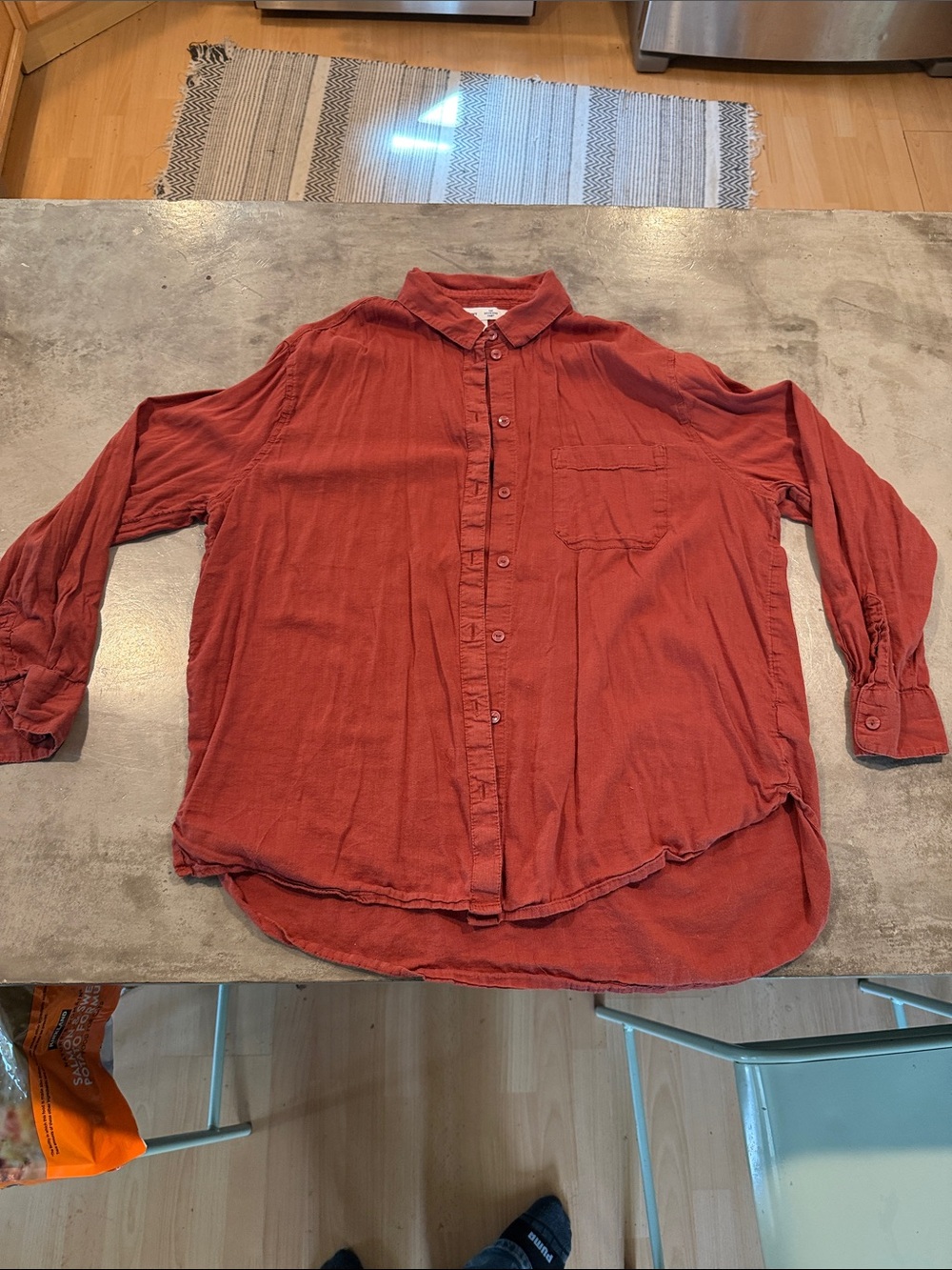 Old Navy Women's Rust Red Button-Up Blouse